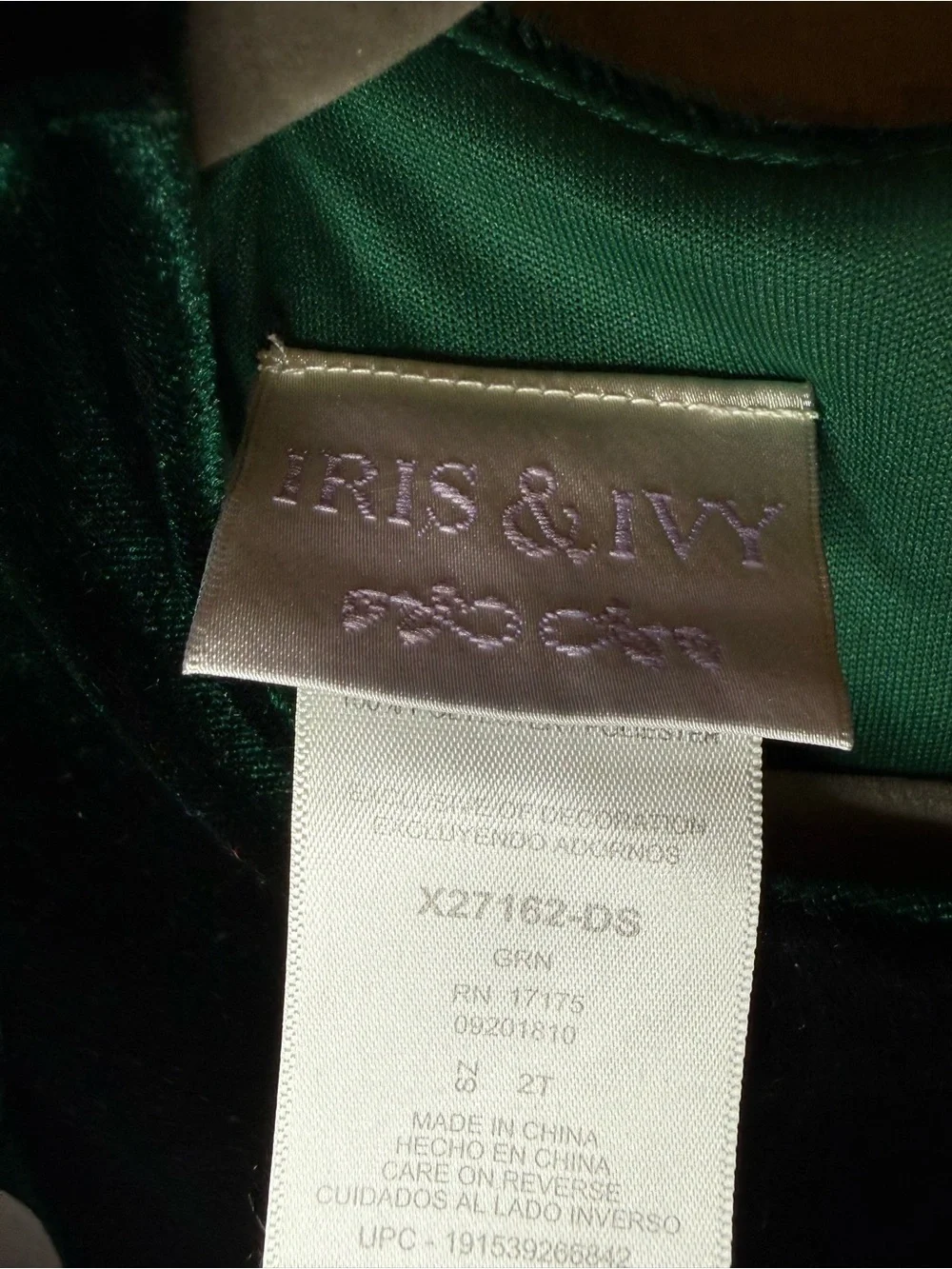 iris & ivy Dark Green Velvet and Ivory Tulle Flower Girl Dress